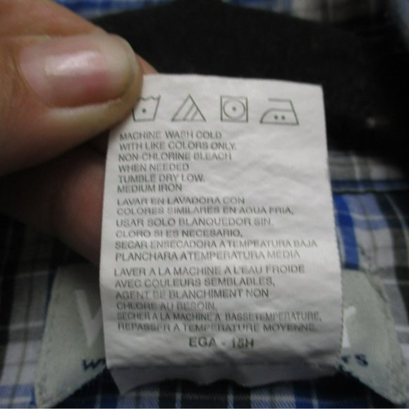Wrangler Shirt Mens Medium Wrancher Blue Plaid Long Sleeve Pearl Snap - Picture 3 of 8